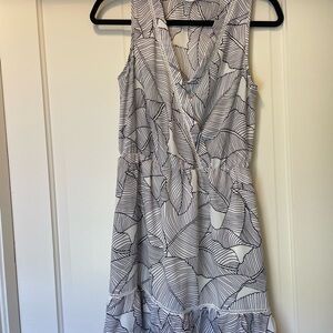 Sienna Sky Black & White Leaf-Print Midi Dress